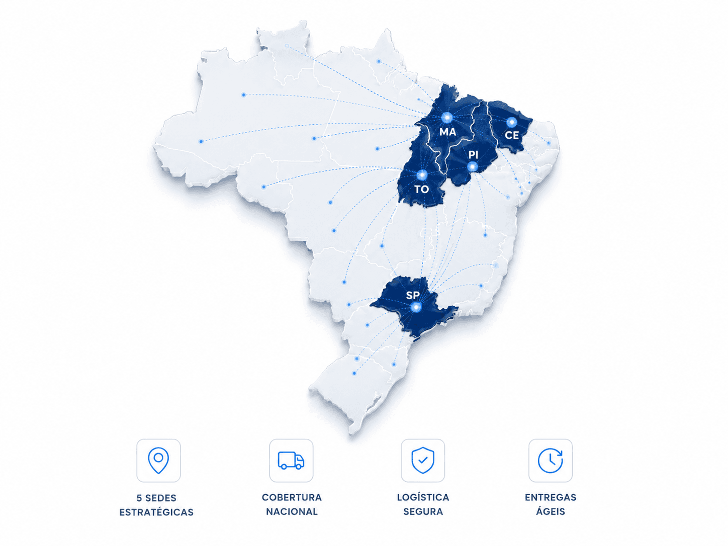Mapa de atuação nacional da MedicalLife